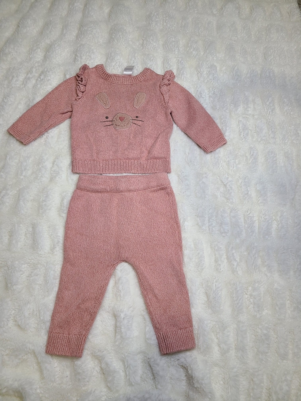 Carter's Dusty Pink Knit Baby Sweater 12M